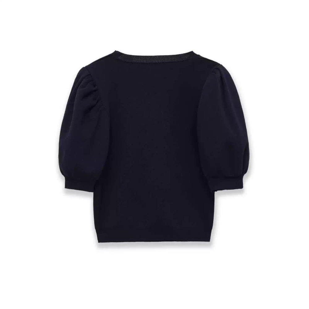 ZARA Summer Versatile Heart Cutout Puff Sleeve Knit Top